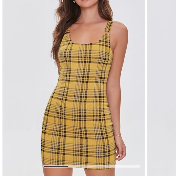 NWT Forever 21 Red Plaid Bodycon Women's Dress Size Medium - Picture 6 of 8